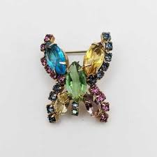 Vintage czech butterfly brooch - Gem