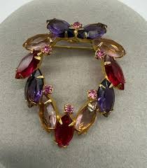 Multicolor Navette Rhinestone Brooch - Etsy