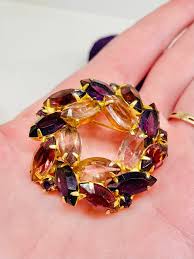 Two Tone Purple Marquise Rhinestone Brooch – Devil's Details