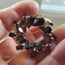 Purple Rhinestone Circle Brooch [4475] | eBay