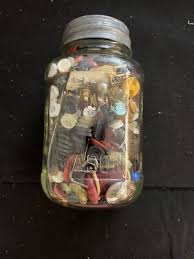 Jar of vintage buttons #km | eBay