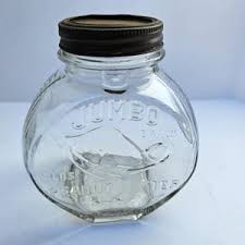 Vintage Jumbo Peanut Butter Jar - Clear Glass - Has Lid - Not Original to Piece - Etsy