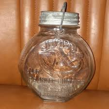 Antique Vintage Jumbo Brand Glass 2lb Peanut Butter Jar