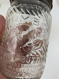 Rare Jumbo Peanut Butter Clear Glass Jar 12 oz w/Ball Zinc ...