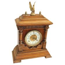 Antique Clock Ansonia Oak Case w Eagle For Sale at 1stDibs | ansonia clock 1882 value, ansonia clock co new york 1878, ansonia clock models