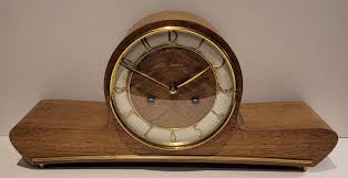 Vintage c1960s Art Deco Oak Bim Bam Chiming Mantel Clock ...