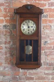 Lot - German Oak Box Wall Clock