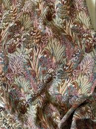 Vintage French Retro Floral Foliage Botanical Woven Tapestry ...