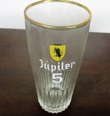 Jupiler 5 Beer Pils Glass Gold Rim Belgian Brewery 25 cl ...