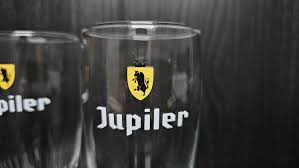 2x Jupiler Beer Glass. Ribbed Model. 25cl. Yellow Logo ...