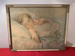 Vintage Framed Annie Benson Muller child art print: "Just A ...