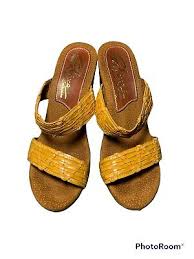 Sbicca Vintage Collection Brown Wedge Open Toe Sandals Size US 8 EU 39 | eBay