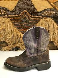JUSTIN WOMENS WESTERN BROWN LEATHER BOOT SIZE 6.5 B L9612 | eBay