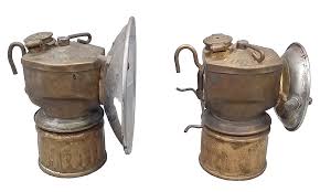 Justrite Brass Miners Lamps, Lanterns, Set Of 2 ( Untested ...