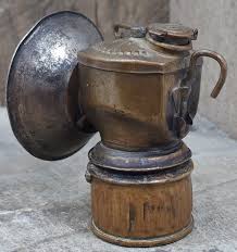 Antique Streamlined Justrite Brass Coal Miner's Carbide ...