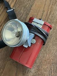 Justrite Electric Head Lantern Headlamp Light Lamp Red Case ...