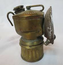 ANTIQUE JUSTRITE Streamlined CARBIDE MINER'S LAMP PAT ...
