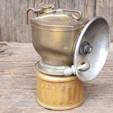 Vintage Justrite Brass Carbide Coal Miner's Helmet Light ...