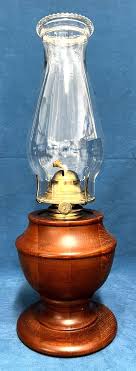 VINTAGE KAADAN LTD WOODEN OIL LAMP W/HURRICAN SHADE | eBay