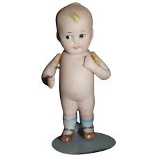 Antique Doll All Bisque Miniature Character Doll Baby Bud. For Sale at Ruby Lane