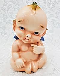 Vintage 1950 Piggy Bank Kewpie Baby Doll w/ Tiny Wings Ceramic Coin Bank 7.25"-T | eBay