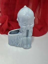Kewpie Planter Baby Blue Ceramic For Flowers Or Keepsakes | eBay