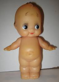 Vintage 8" Japan made vinyl KEWPIE squeaker in original pink fleece bunting EC | eBay