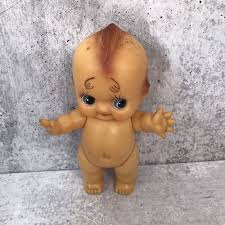 VTG KEWPIE DOLL Japan Green Feather Wing Hair Curl Long Eyelashes 7” | eBay Australia