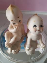 Vtg pair kewpie babies figures sad crawling sitting | eBay