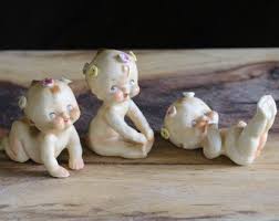 Vintage Baby With Flowers on Head Figurines, Cute Kitschy ...