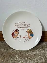 Vintage Our Father Children Praying Prayer Plate - C.S. ...