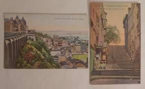 2 Antique Quebec Post Cards Circa 1930's - Chateau Frontenac ...