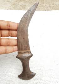 Vintage Handmade Unique Curve Blade Iron Khanjar Dagger ...