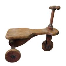 Vintage Wood Scooter Ride On Toy Child Push Car Antique Primitive Decor | eBay