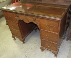 Sold at Auction: Vintage Double Pedestal Desk with Glass Top, 20 1/2" x 41" x 30"H, All Responsibility for Shipping will be the Successful Bidder. You must arrange for pickup directly or