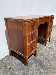 Antique Wood Desk Vanity Table Homeschool Kids Writing Oak Traditional Kneehole Workspace Makeup Vanity Office Stand CUSTOM PAINT AVAIL