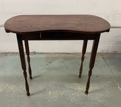 Vintage Wood Kidney Shaped Vanity Table