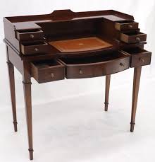 Petit English Multi Drawer Compartment Mahogany Leather Top Desk at 1stDibs | multi drawer desk, petit desk
