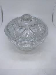 Vintage KIG Indonesia Glass Candy Dish w/Lid Hearts Roses 7 ...
