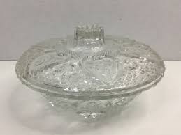 Vintage Lead Crystal Cut Glass Bowl With Lid Heart 6.75 ...