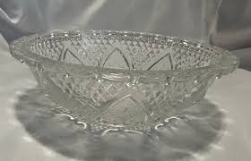 Vintage Clear Pressed Glass Candy Bowl Serving Dish By ...
