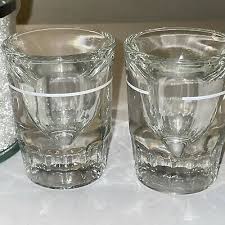 Vintage Anchor Hocking Double Layered Detailed Shot Glasses ...