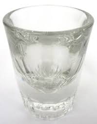 LIBBEY HEAVY SHOT GLASS VINTAGE RETRO CLEAR RIBBED PANEL ...