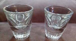 Set of 2 Vintage Libbey Clear Shot Glass Heavy Thick Beveled ...