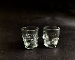 Vintage Skull Shot Glasses: Halloween Bar Decor, Set of 2 - Etsy