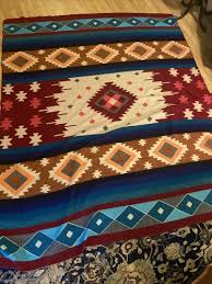 EXTRA LARGE SOFT & WARM ALPACA WOOL BLANKET 79x92" GEOMETRIC PATTERN PURPLE | eBay