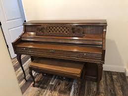 Kimball Artist Console Upright Piano w/ Matching Bench (dark ...
