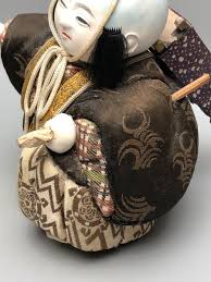 Vtg Unique Japanese Gofun Kimekomi Doll Kimono Kabuki with ...