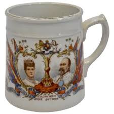 Similar Items to Coronation Memorabilia King Edward VII Queen Alexandra Mug Cup Crowned 1902