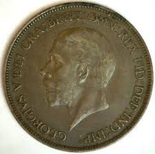1935 Great Britain Bronze Penny George V Ruler 1c UK Coin ...